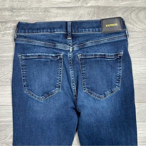 Express Women's Dark Wash Skinny Mid-Rise Denim Jeans - Picture 6 of 7